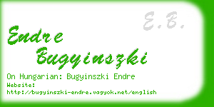 endre bugyinszki business card